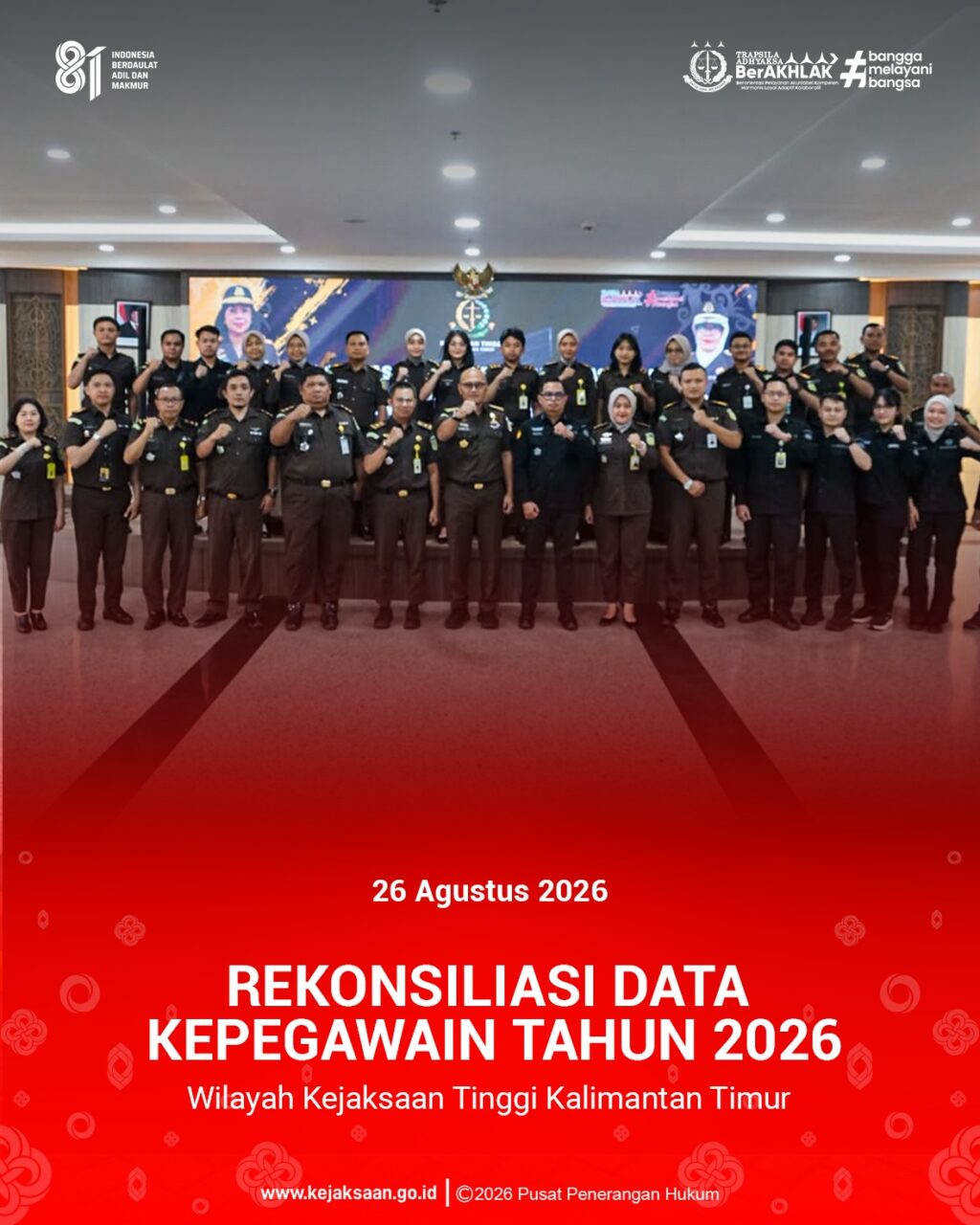 kegiatan Rekonsiliasi Data Kepegawaian Tahun 2026 wilayah Kejaksaan Tinggi Kalimantan Timur